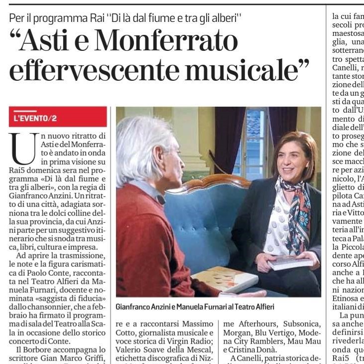 LA STAMPA 13 aprile Gianfranco Anzini e Manuela Furnari in onda LA STAMPA 13 aprile Gianfranco Anzini e Manuela Furnari in onda